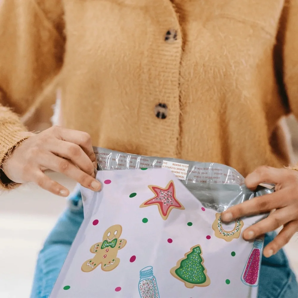 Christmas Cookie Poly Mailers 10x13 Pack of 25